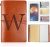 AUNOOL Personalized Leather Journals for Women – Refillable Journal Sketchbook for Drawing, Diary Notebook 136 Pages 4.7 x 7.9 Inches, Birthday Gifts for Wife from Husband Letter W