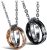 Feraco His Hers Matching Set Necklace For Couples Titanium Stainless Steel Promise Love Pendant Necklaces Gifts for Anniversary