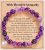 HGDEER Sympathy Gift for Loss of Loved Ones, Natural Stone Amethyst Healing Bracelets Memorial Bereavement Gifts for Women/Girls