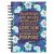 Hardcover Journal In All Things Romans 8:28 Bible Verse Blue Floral Inspirational Wire Bound Notebook w/192 Lined Pages, Large