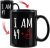 LOZACHE 50th Birthday Gifts for Men Women, Color Change Funny Middle Finger Ceramic Coffee Mug White Elephant Joke Gag Gift Birthday Present Ideas Tea Cup for Adults Wife Husband Friends (Black 50th)