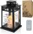 WOODEXPE Sympathy Gift Memorial Lantern with Flickering LED Candle and Remote Control Memorial Gift for Loss of Loved One Black