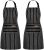 NLUS 2 Pack Cooking Aprons for Women with Pockets Adjustable Kitchen Bib Aprons for Women Men Chef, Black/White Stripe (Classic Black/White Stripes)